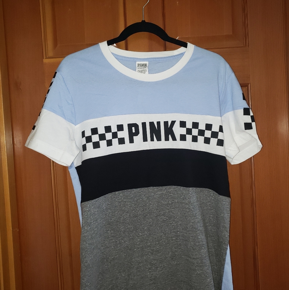 NWT Pink Victoria's Secret Checkered Blue Shirt
